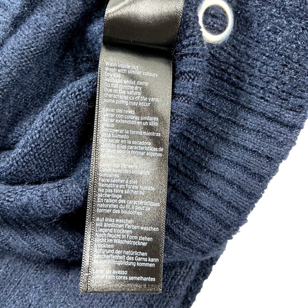 Topshop- Women's Blue Crew Neck Sweater Crop Soft Cozy Boxy- Navy- Size: S - Picture 9 of 10